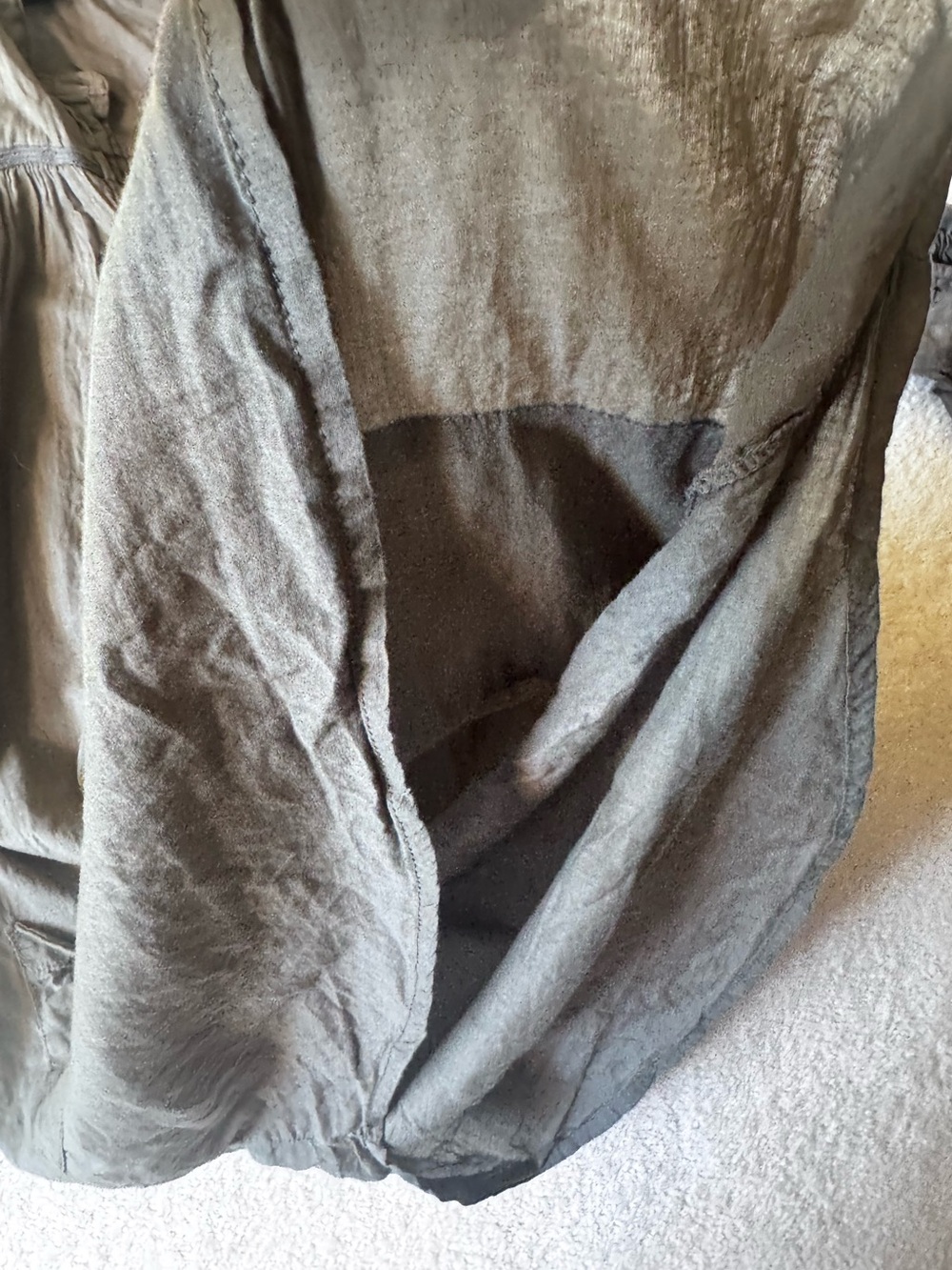 Zara Cotton Lightweight Pintuck Shirt Tunic M Pocket Top Dress Boho Cottagecore - Picture 9 of 15
